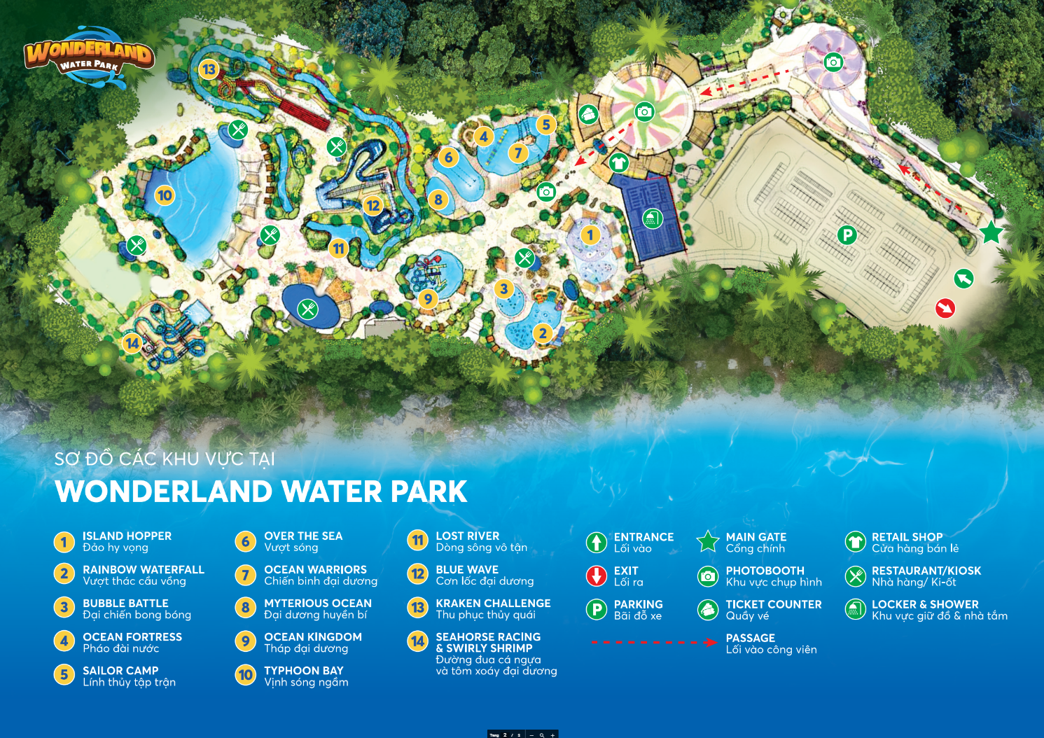 Công viên nước Phan Thiết Wonderland Water Park Giá vé bản đồ công viên nước